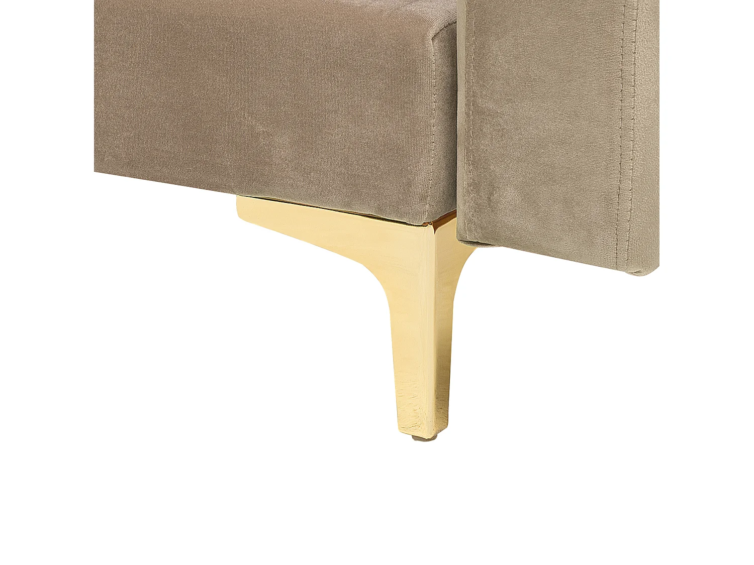 Canapé-lit d'angle modulable ABERDEEN Velours Beige sable 4 places Côté gauche
