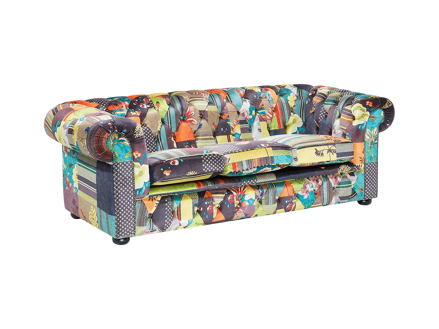 Canapé 3 places CHESTERFIELD Tissu Vert clair