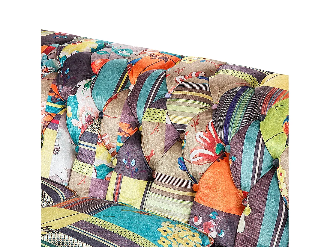 Canapé 3 places CHESTERFIELD Tissu Vert clair