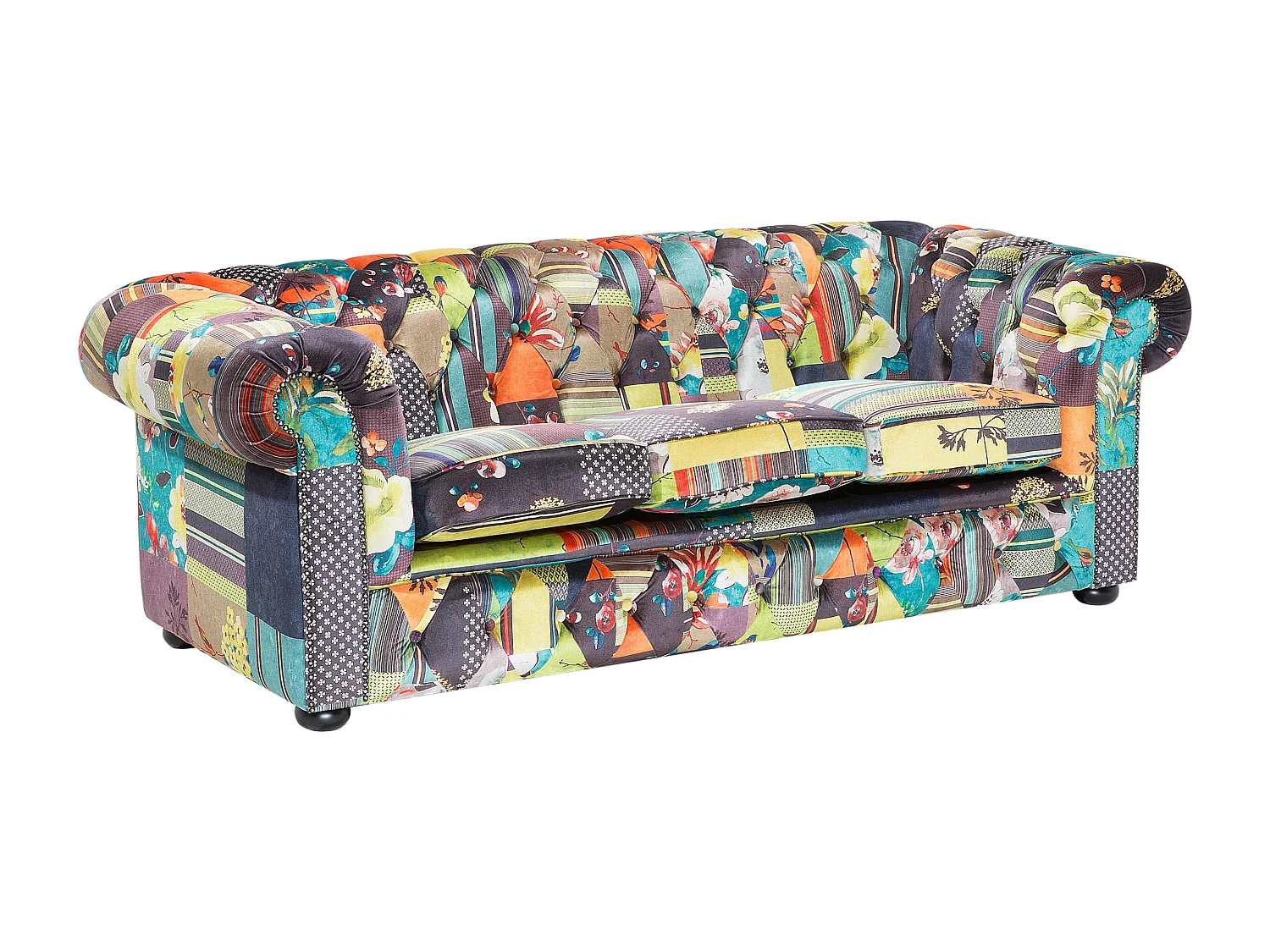 Sofá CHESTERFIELD Tela Verde claro 3 plazas