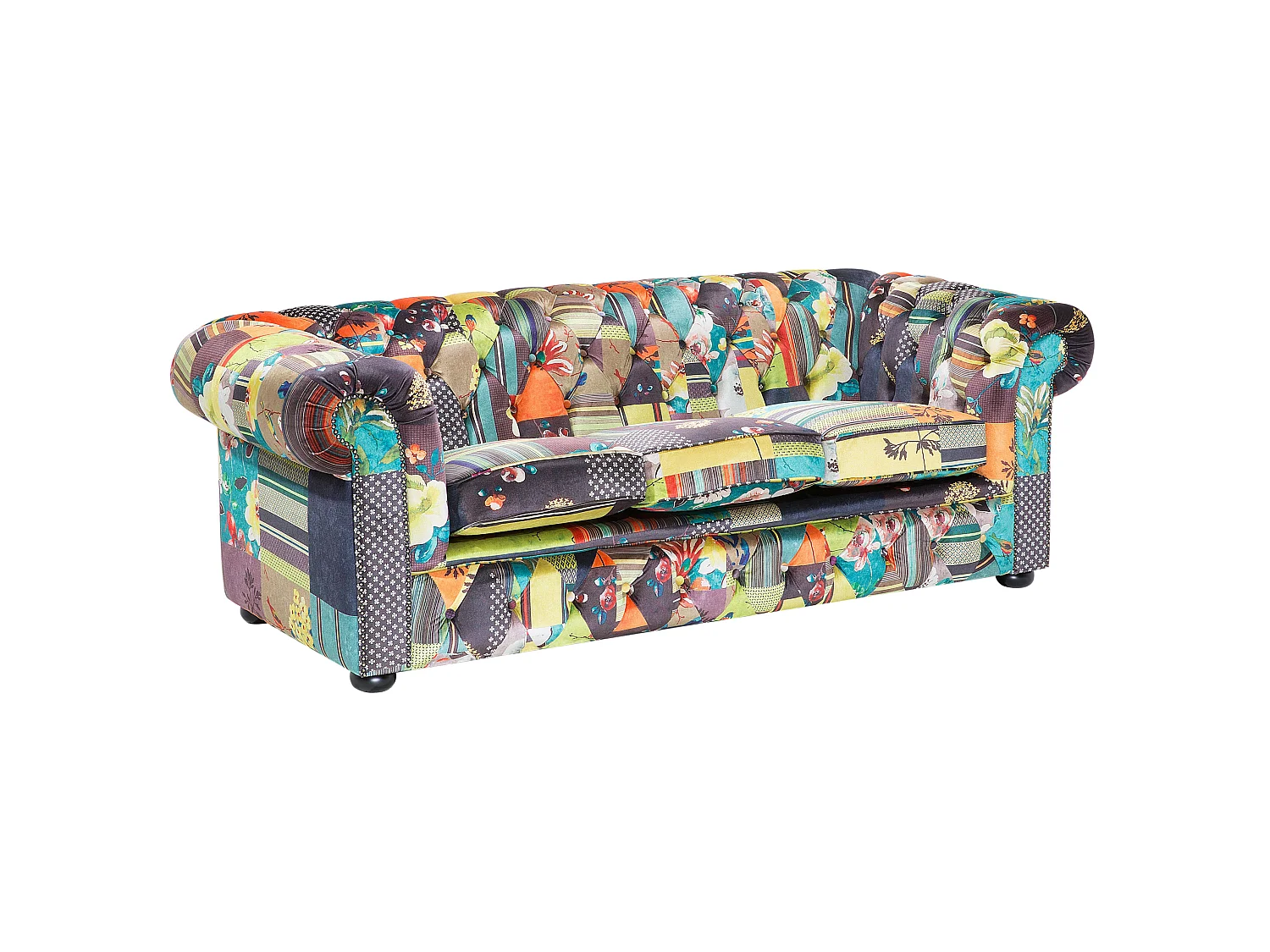 Divano CHESTERFIELD Tessuto Verde chiaro 3 posti