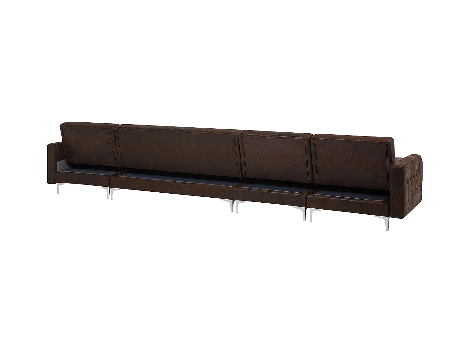Canapé-lit modulable en forme de U 6 places ABERDEEN Cuir PU Marron