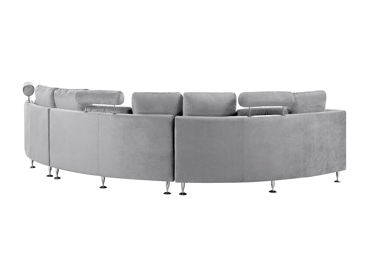 Halfronde bank ROTUNDE Fluweel Lichtgrijs 7-zitter