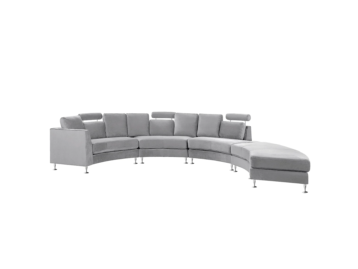 Canapé arrondi 7 places ROTUNDE Velours Gris clair