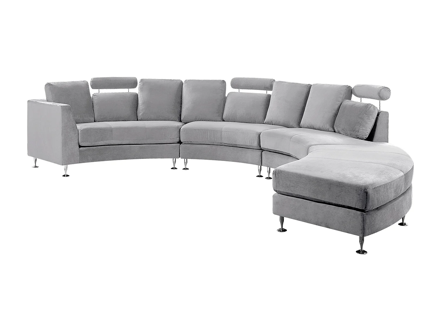 Canapé arrondi 7 places ROTUNDE Velours Gris clair