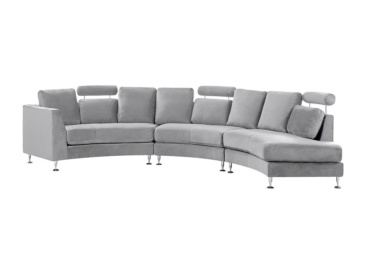 Canapé arrondi 7 places ROTUNDE Velours Gris clair
