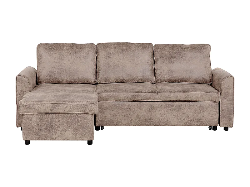 Canapé Angle à Droite - Nesna - Avec Rangement, Cuir PU Marron