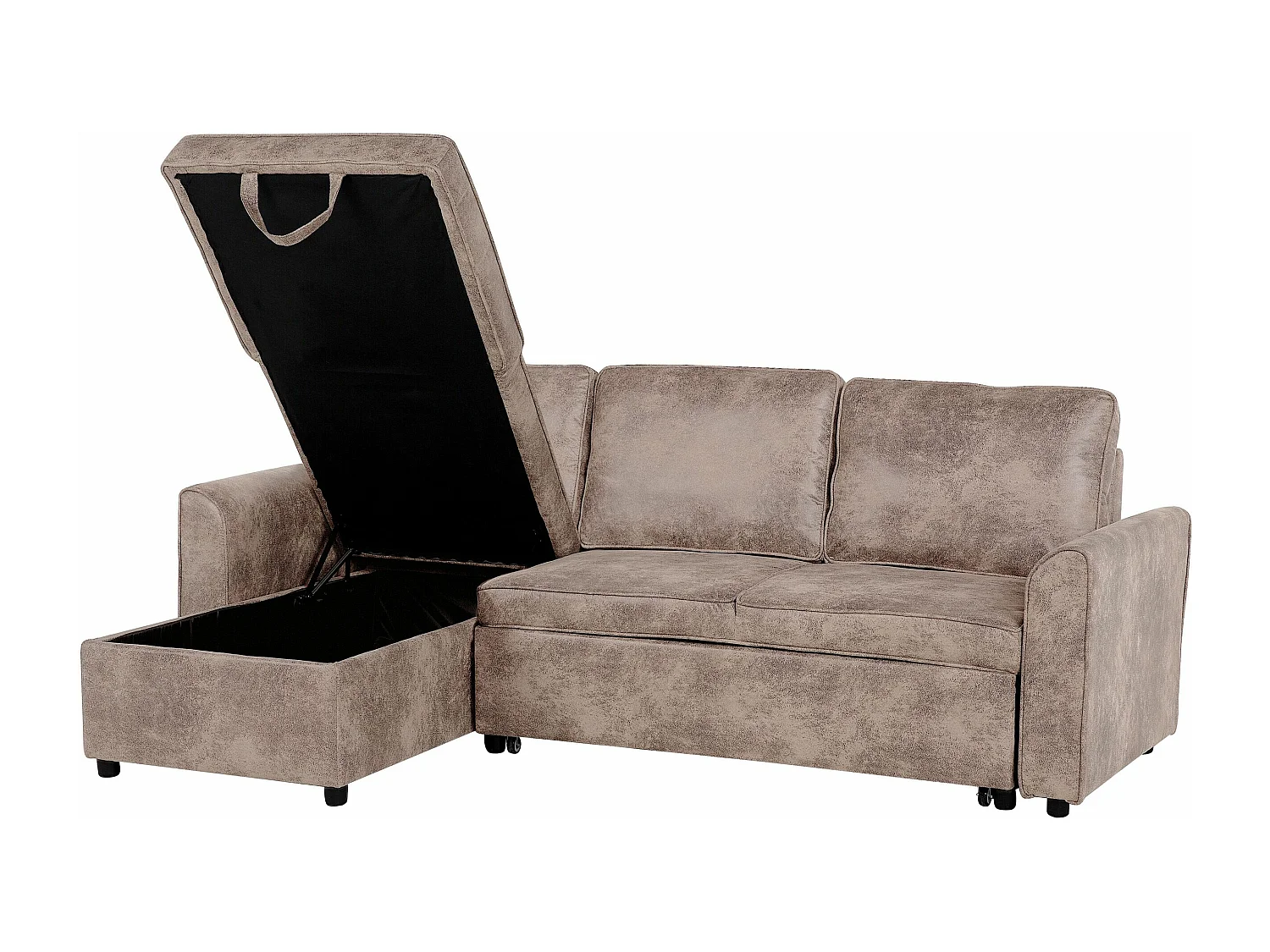 Canapé Angle à Droite - Nesna - Avec Rangement, Cuir PU Marron