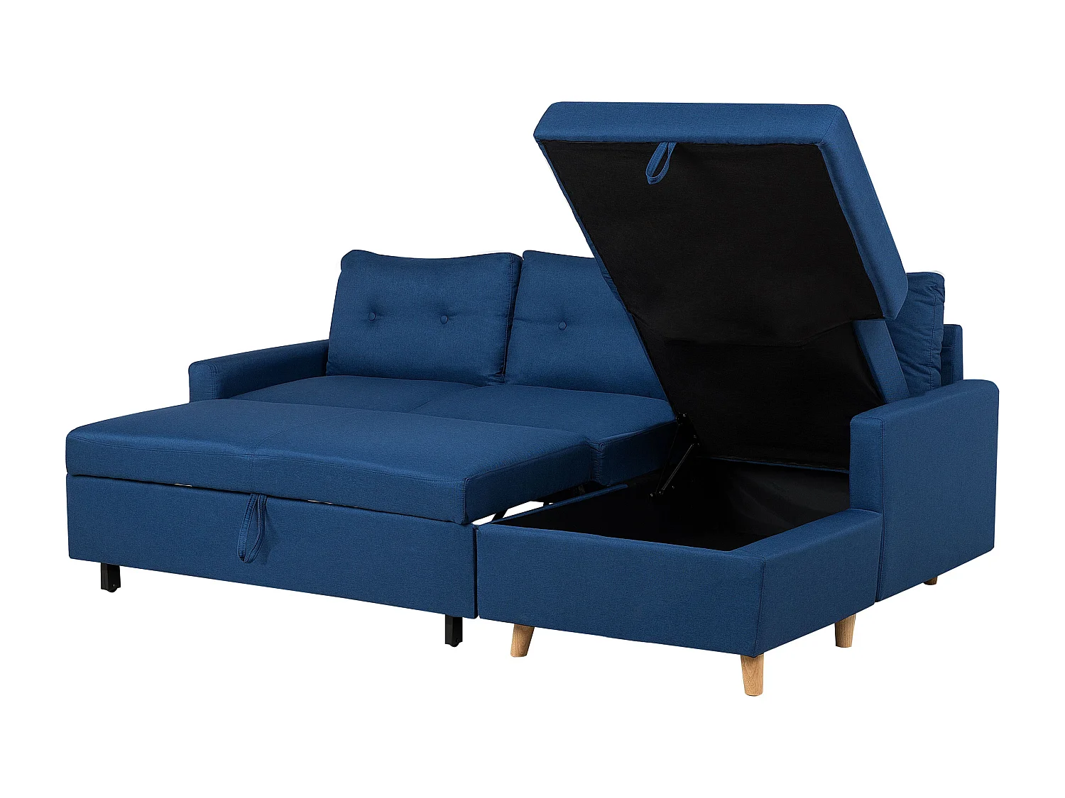 - Canapé angle à droite - Flakk - En Tissu, Bleu Marine