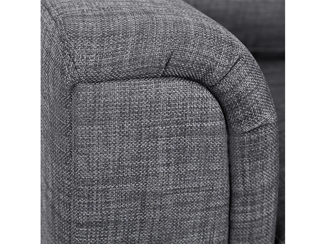 Hoekbank OSLO Stof Donkergrijs Met ottomaan 5-zitter Rechterzijde