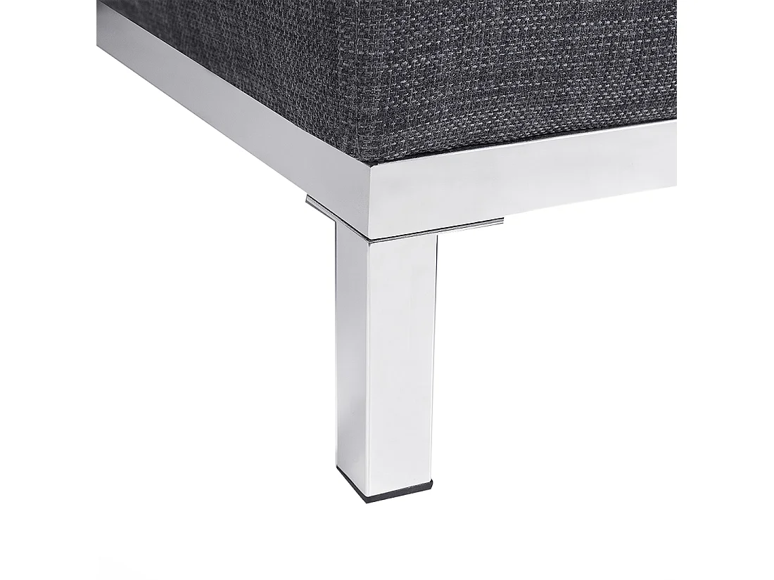 Hoekbank OSLO Stof Donkergrijs Met ottomaan 5-zitter Rechterzijde