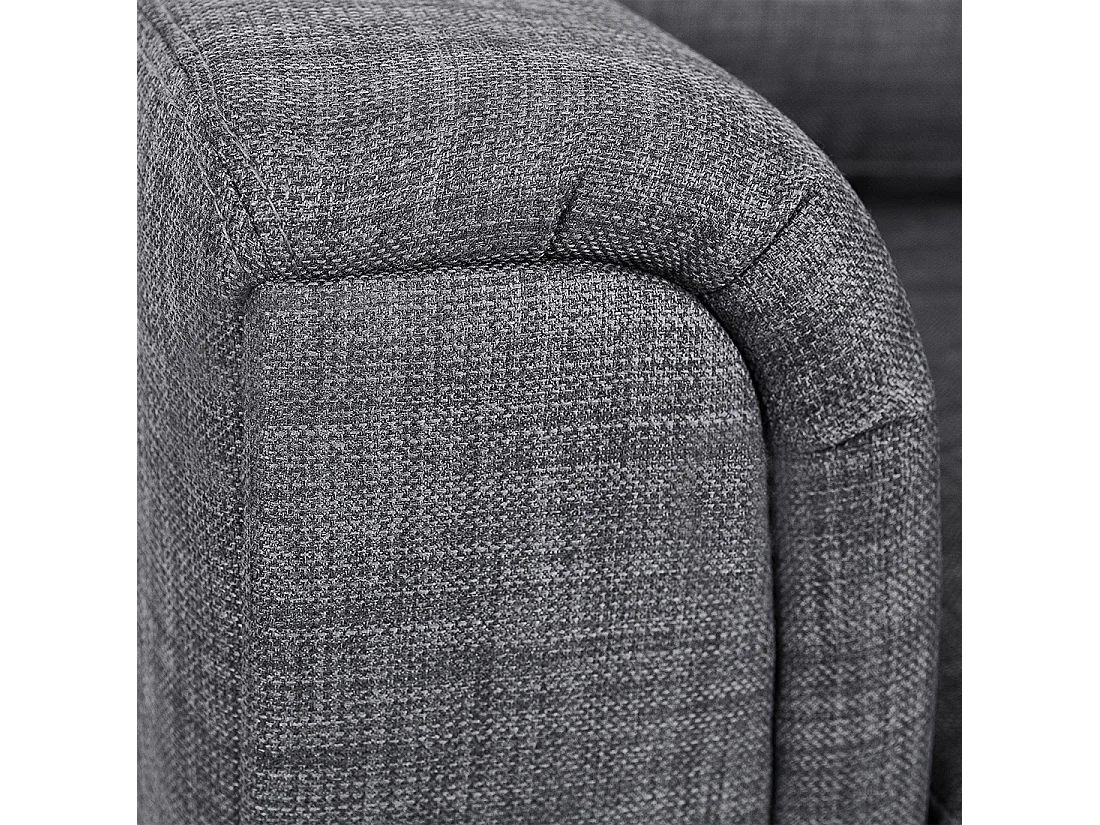 Hoekbank OSLO Stof Donkergrijs Met ottomaan 5-zitter Rechterzijde