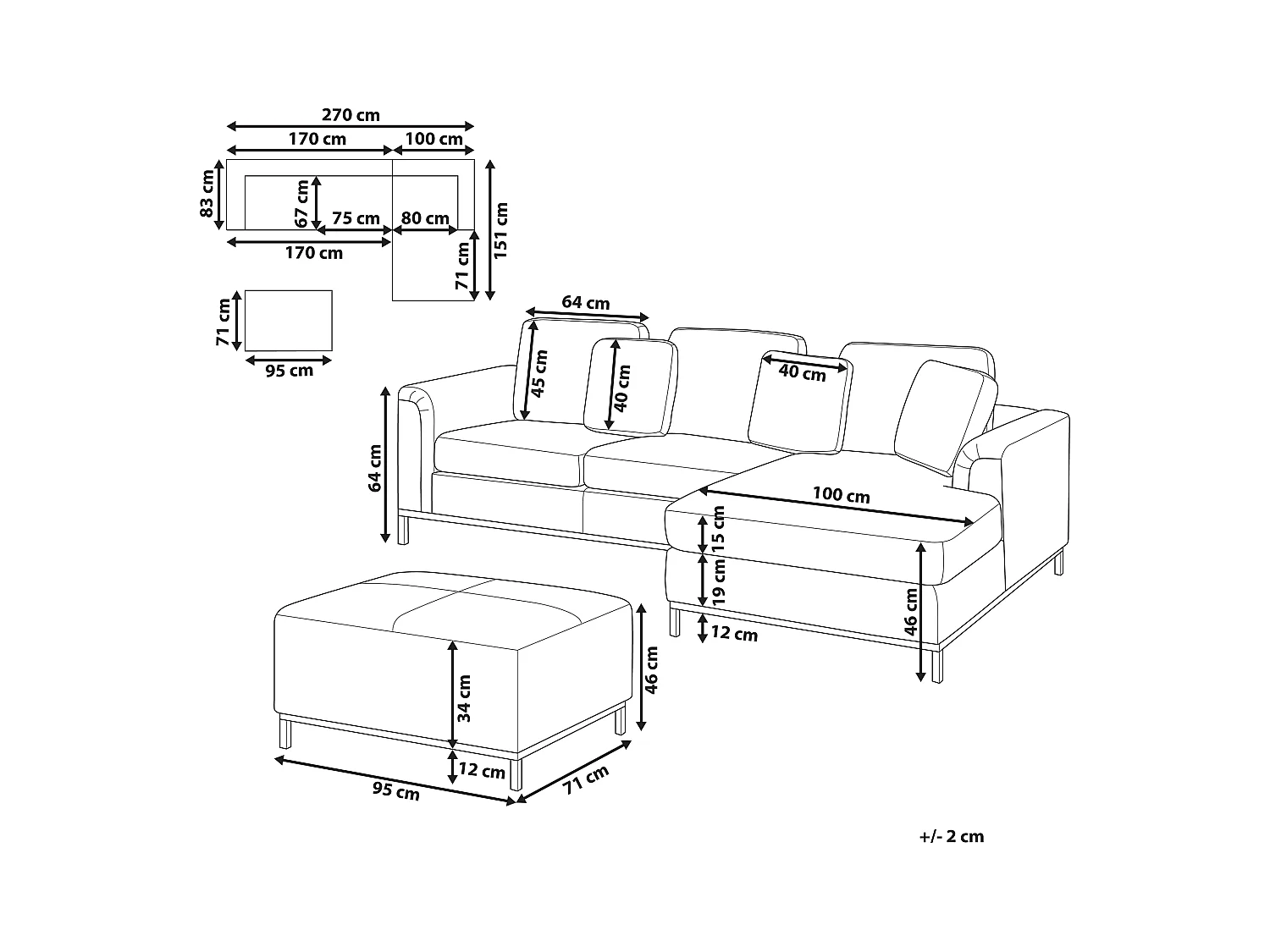 Modernes Ecksofa Beige Echtleder L-förmig linksseitig Oslo