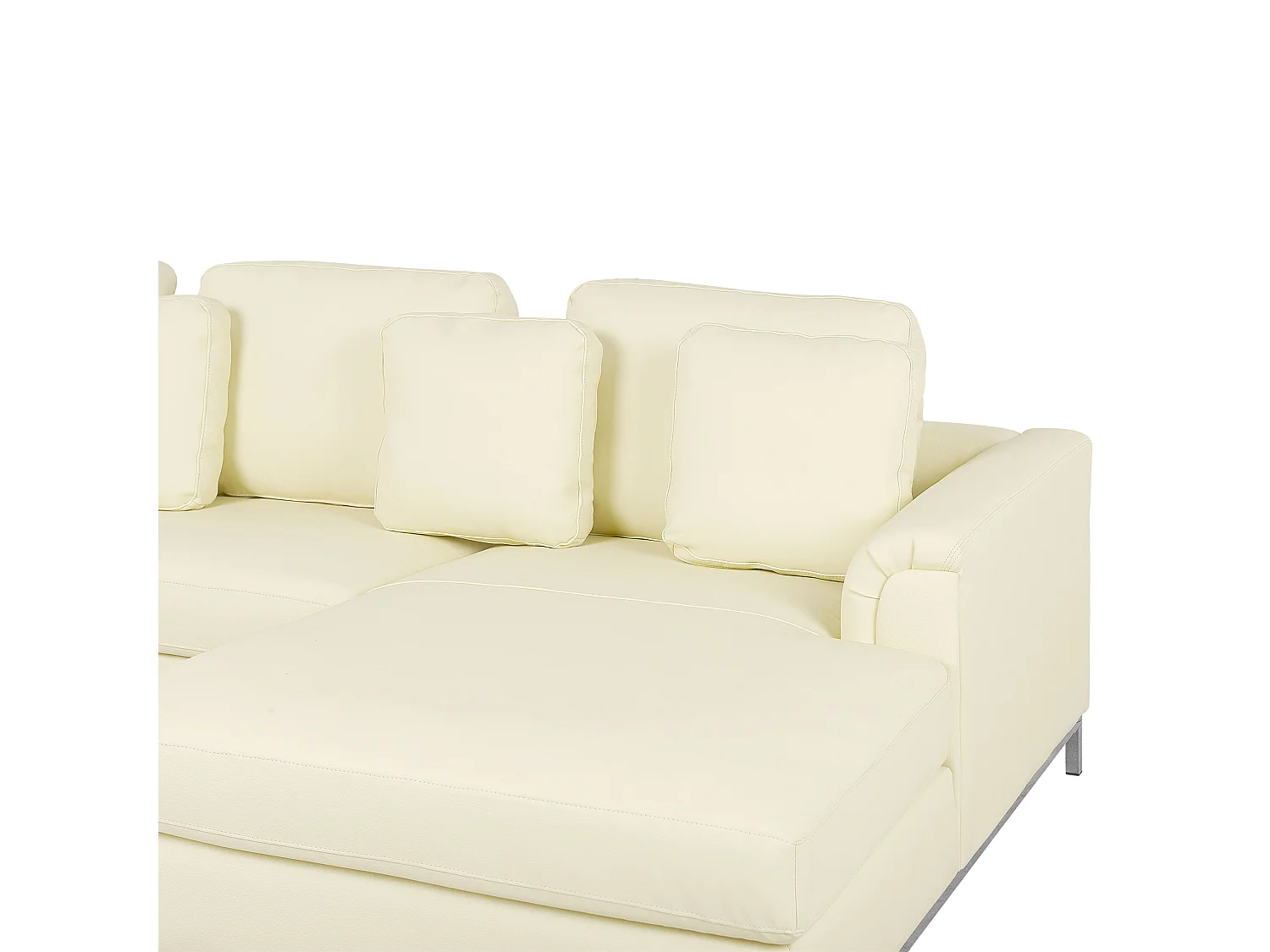 Modernes Ecksofa Beige Echtleder L-förmig linksseitig Oslo