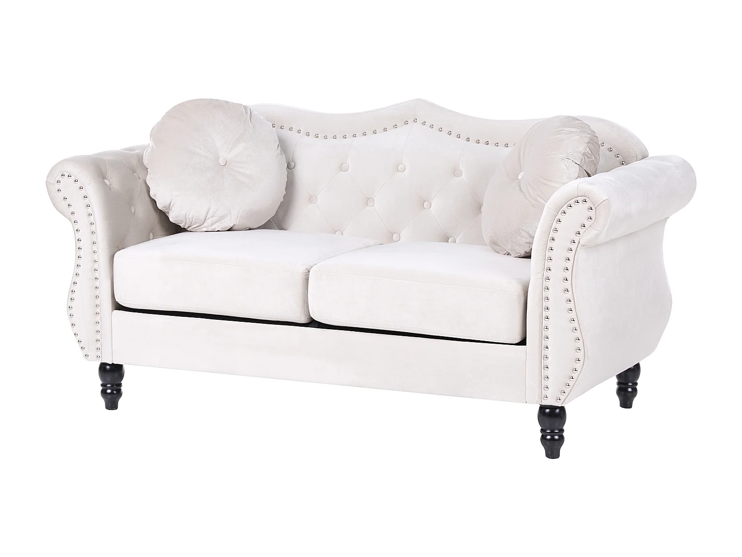 Bank SKIEN Fluweel Beige 2-zitter