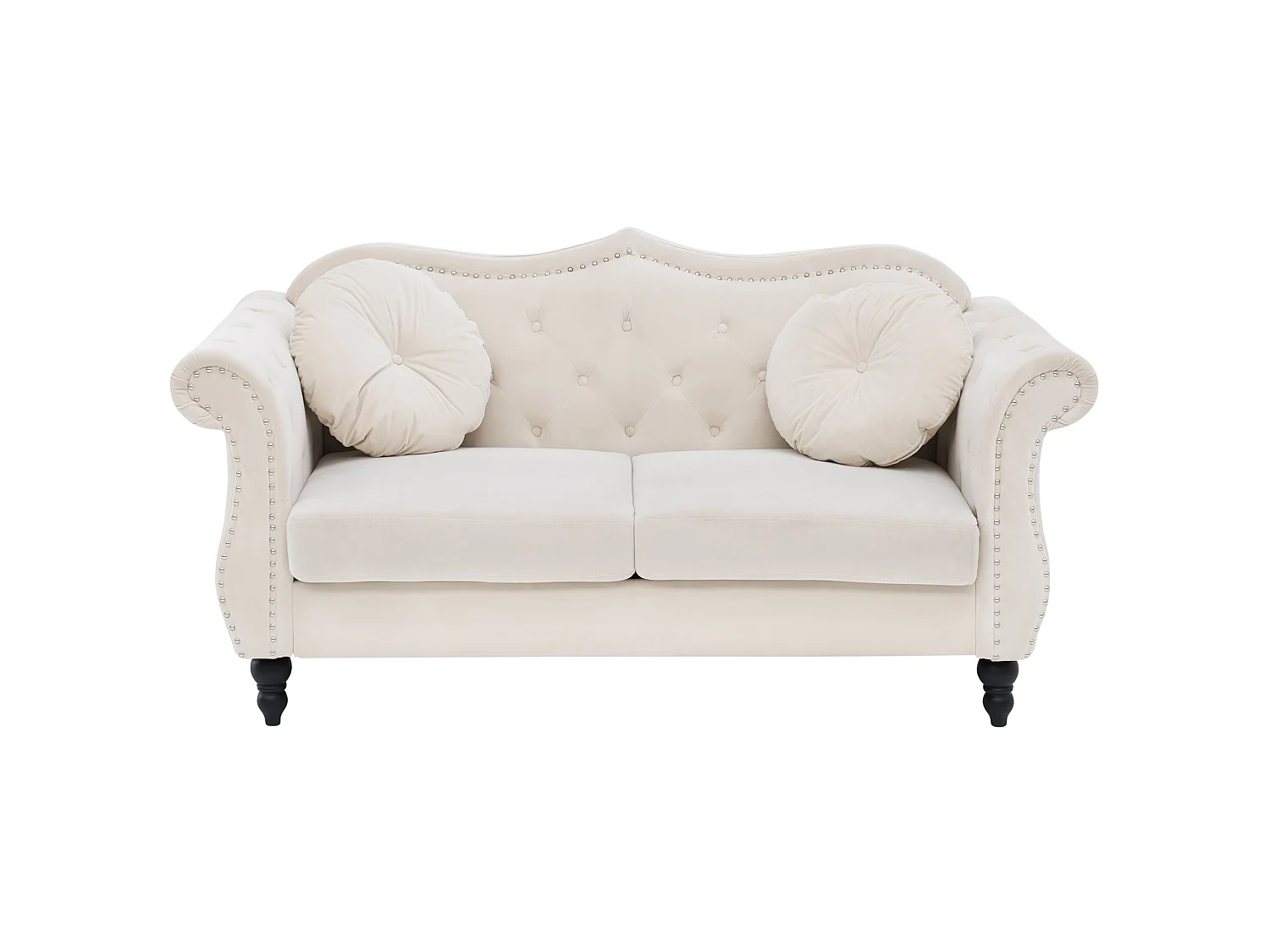 Canapé SKIEN Velours Beige 2 places