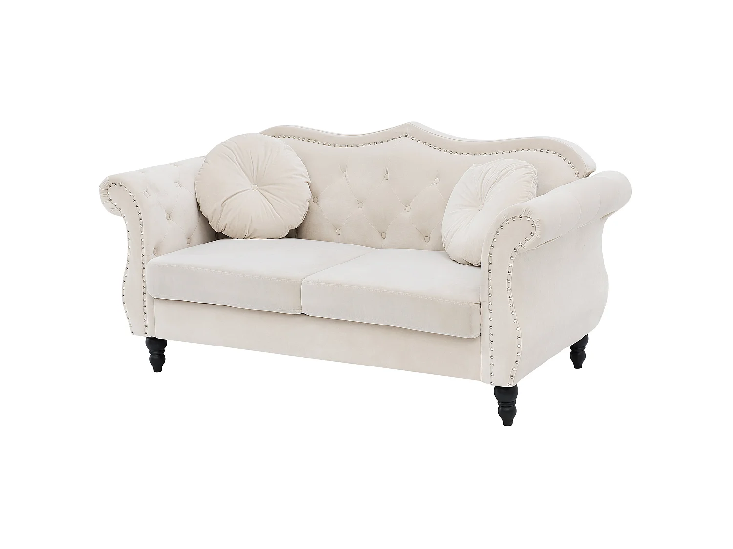 Canapé SKIEN Velours Beige 2 places