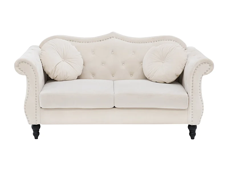 Bank SKIEN Fluweel Beige 2-zitter