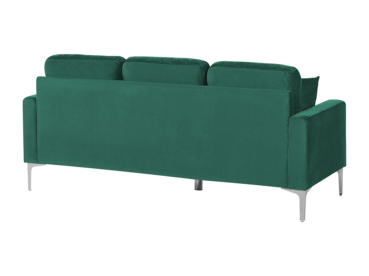 3er Sofa Samt grün mit Kissen Metallbeinen Modern Retro Klassisch Gavle