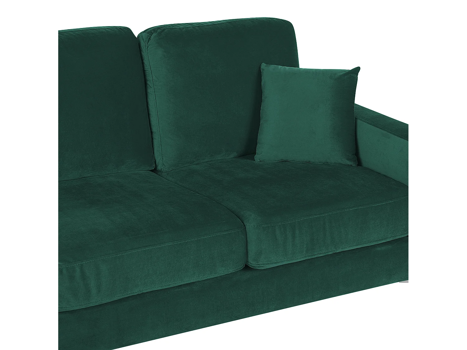 3er Sofa Samt grün mit Kissen Metallbeinen Modern Retro Klassisch Gavle
