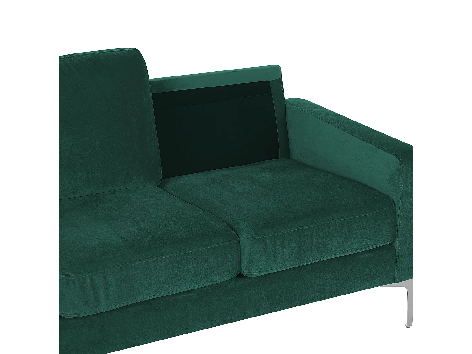 3er Sofa Samt grün mit Kissen Metallbeinen Modern Retro Klassisch Gavle