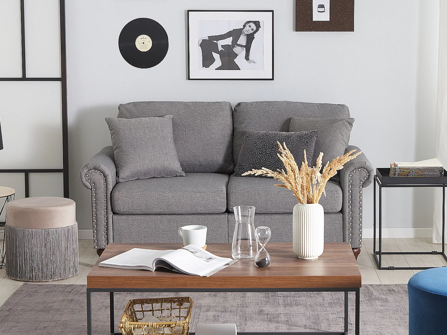 Tweezitsbank stof lichtgrijs OTRA II