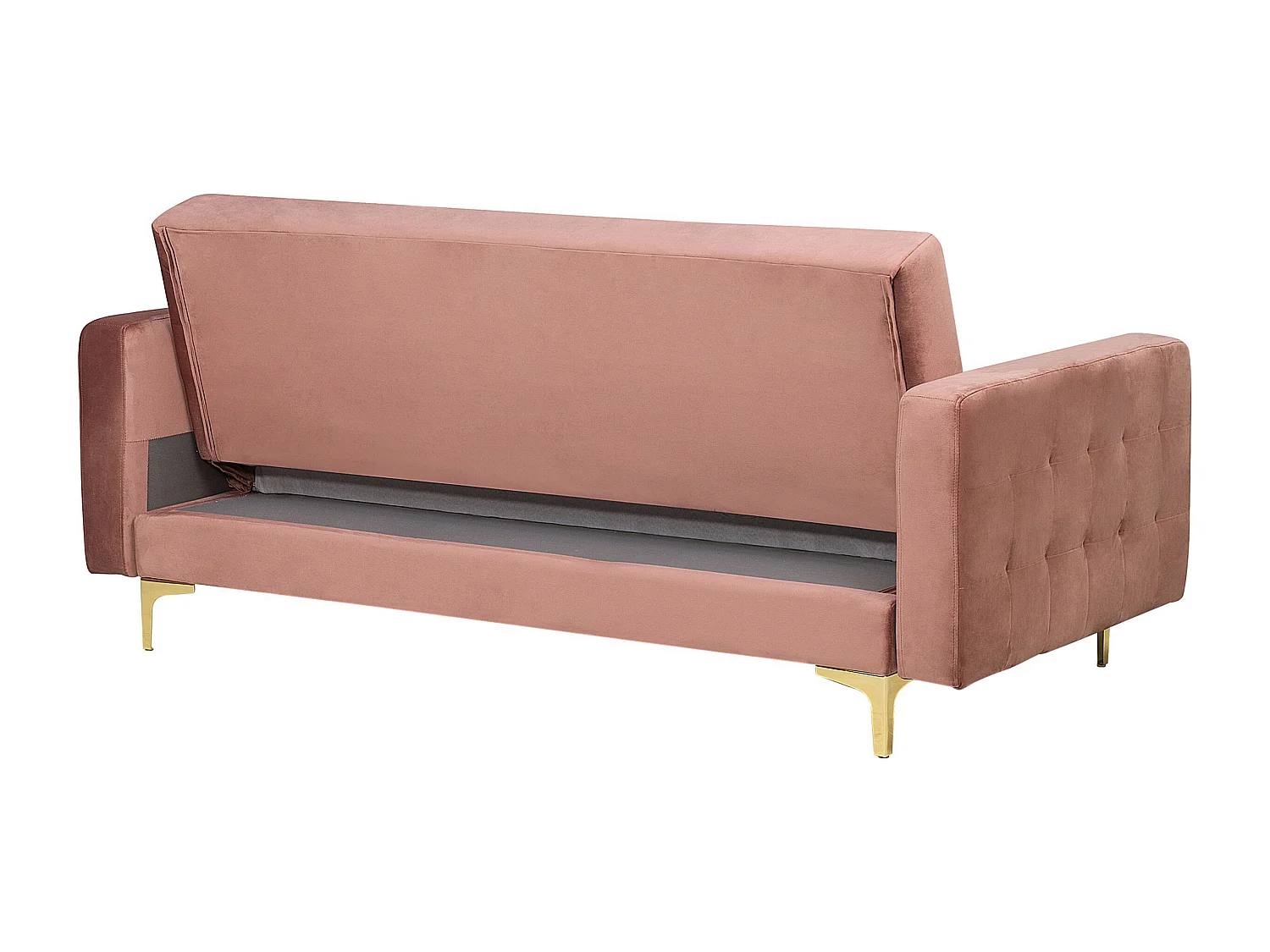 Divano letto ABERDEEN Velluto Rosa 3 posti