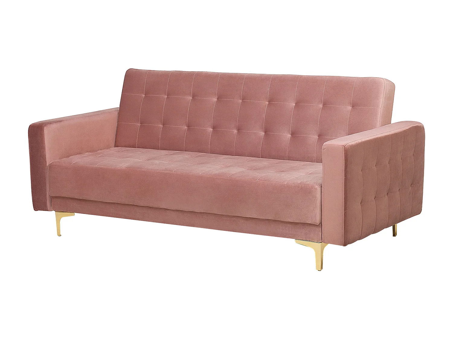 Divano letto ABERDEEN Velluto Rosa 3 posti