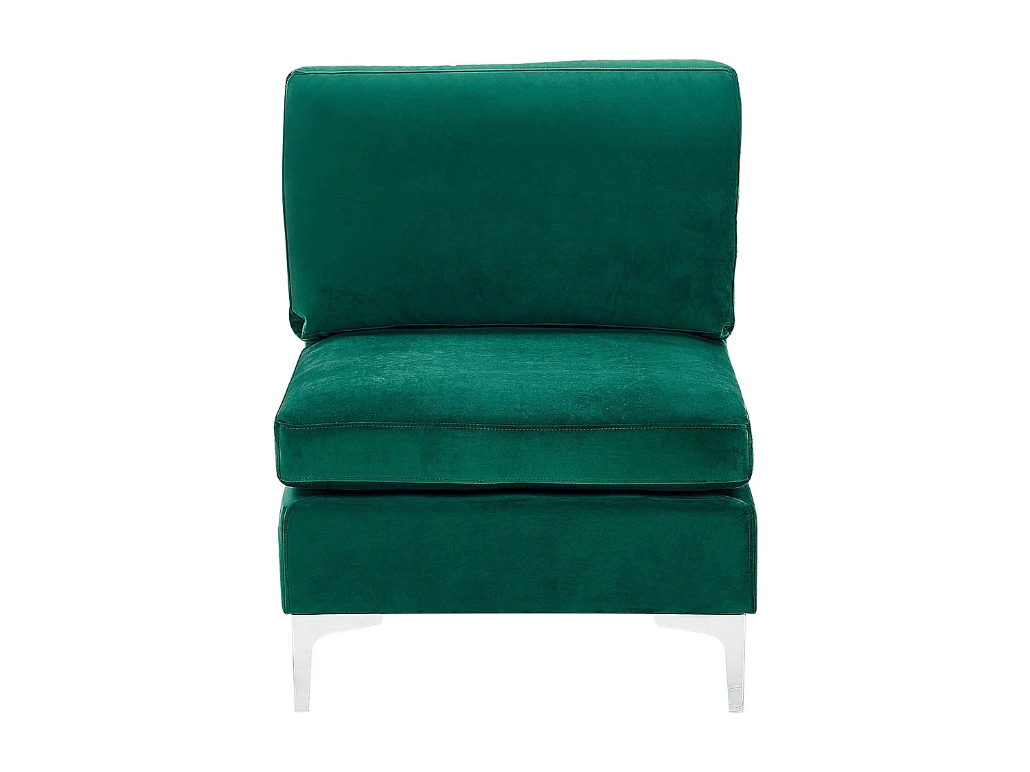 Modulaire hoekbank EVJA Fluweel Groen Met ottomaan 5-zitter Linkerzijde