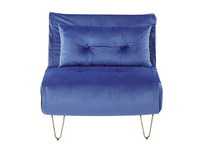 Fauteuil convertible VESTFOLD Velours Bleu marine
