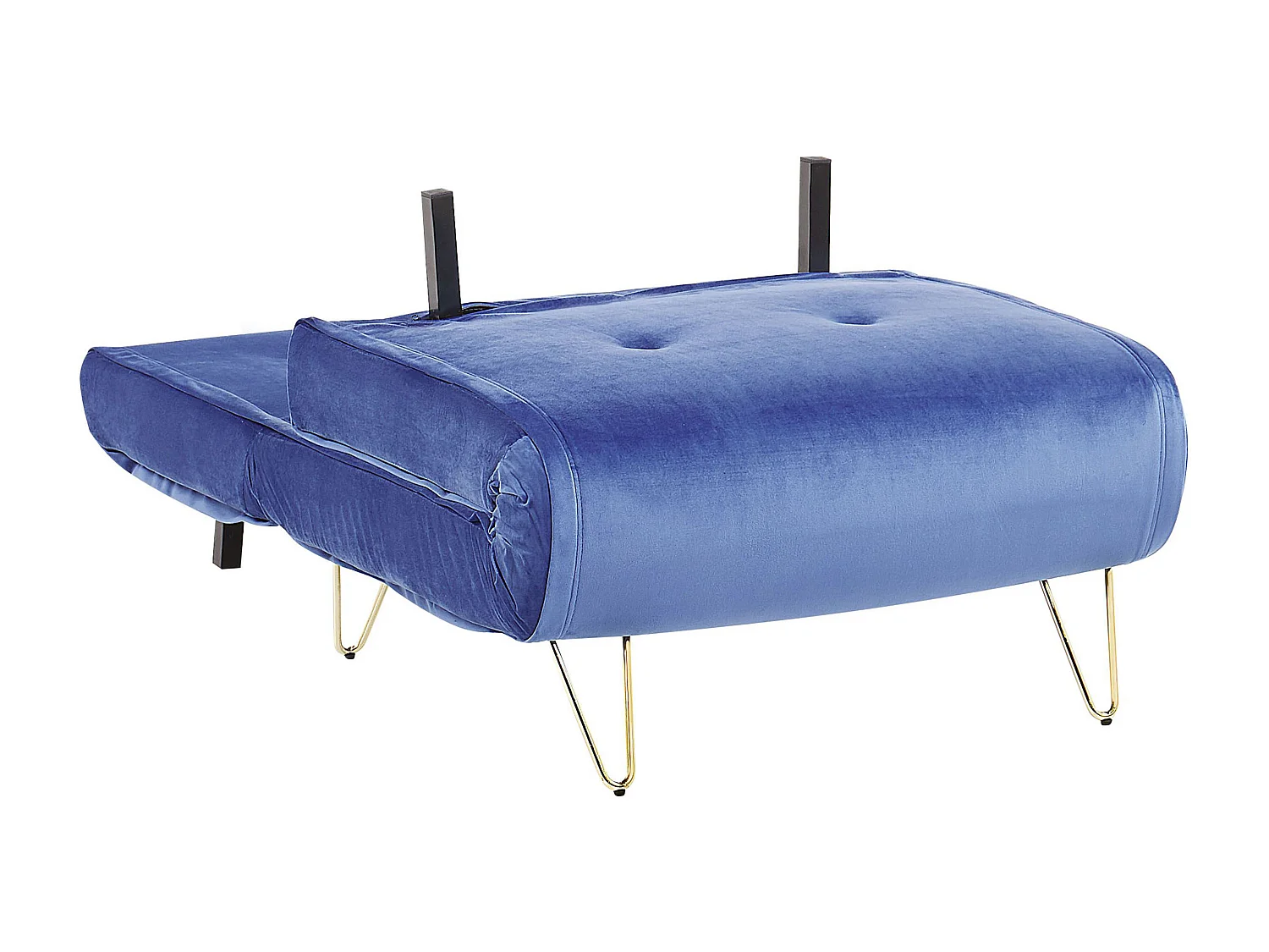 Eenpersoons slaapbank VESTFOLD Fluweel Marineblauw