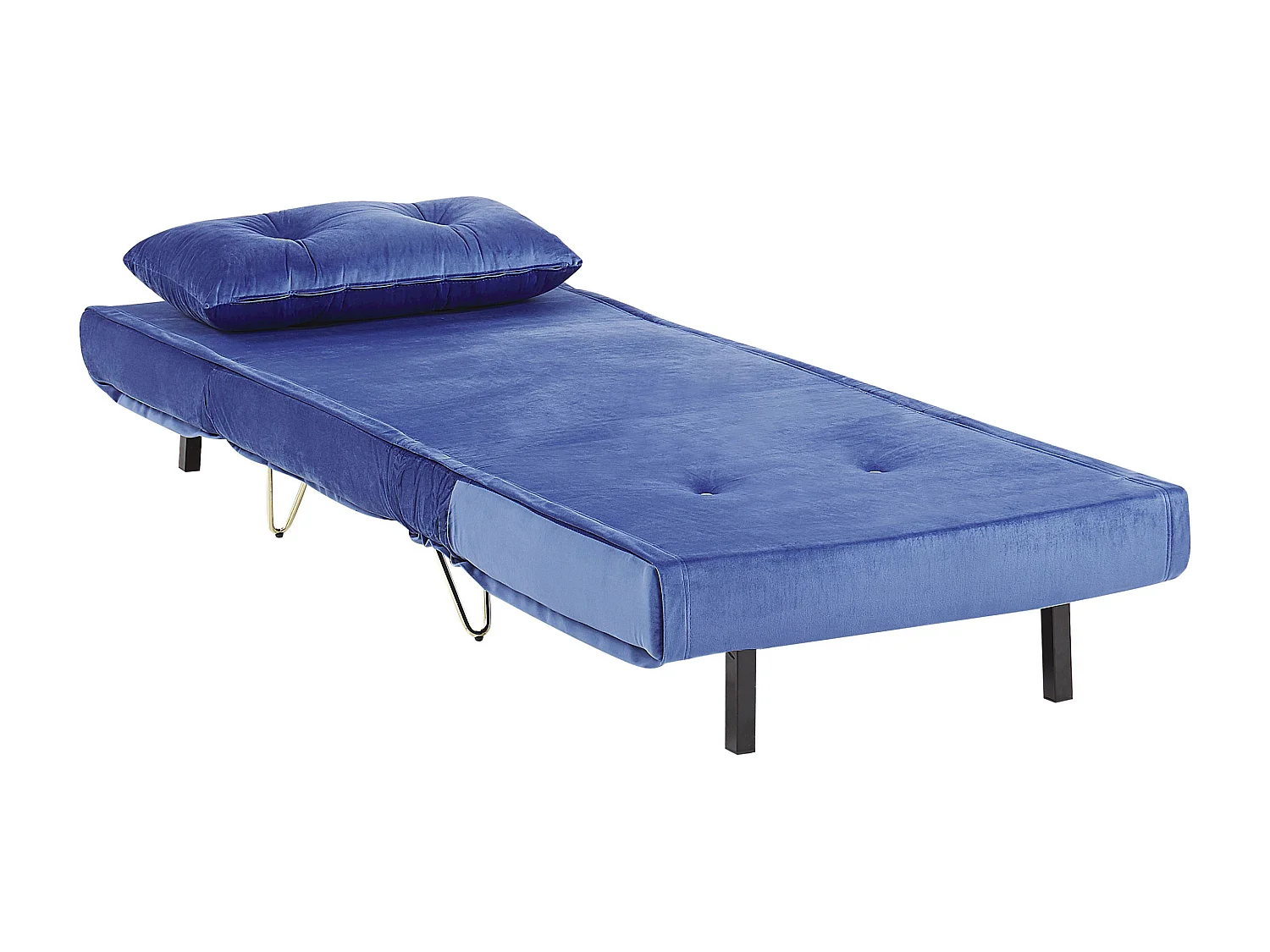 Divano letto singolo VESTFOLD Velluto Blu marino