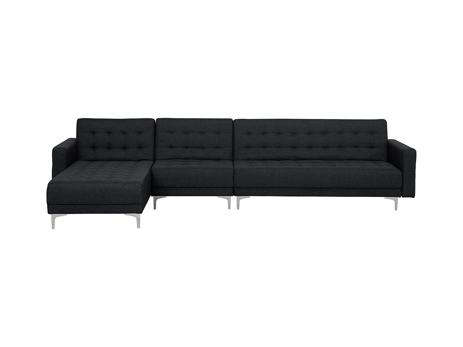 Divano letto angolare modulare ABERDEEN Tessuto Grigio grafite 5 posti Lato destro