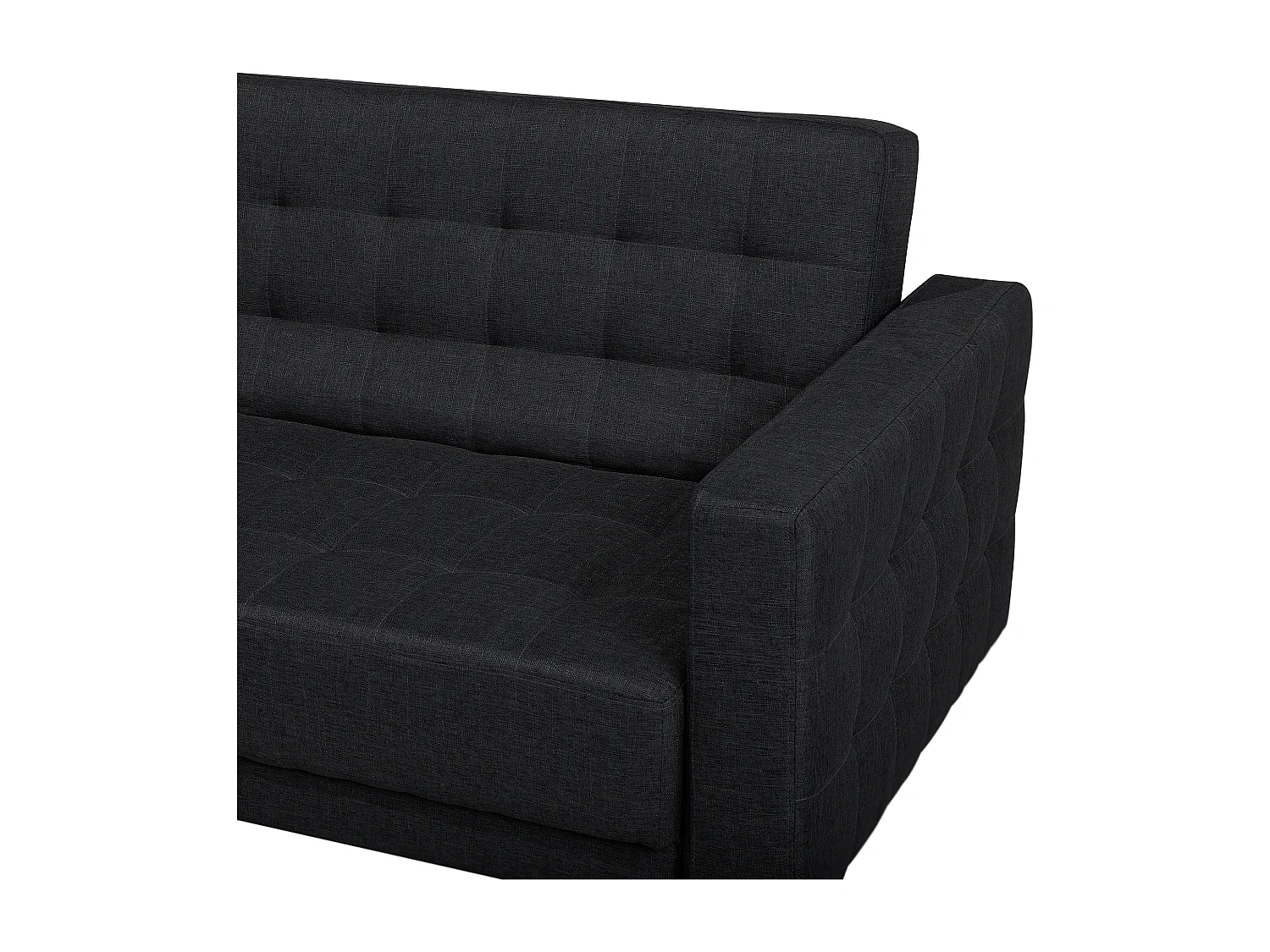 Canapé-lit d'angle modulable 5 places ABERDEEN Tissu Gris graphite Côté droit