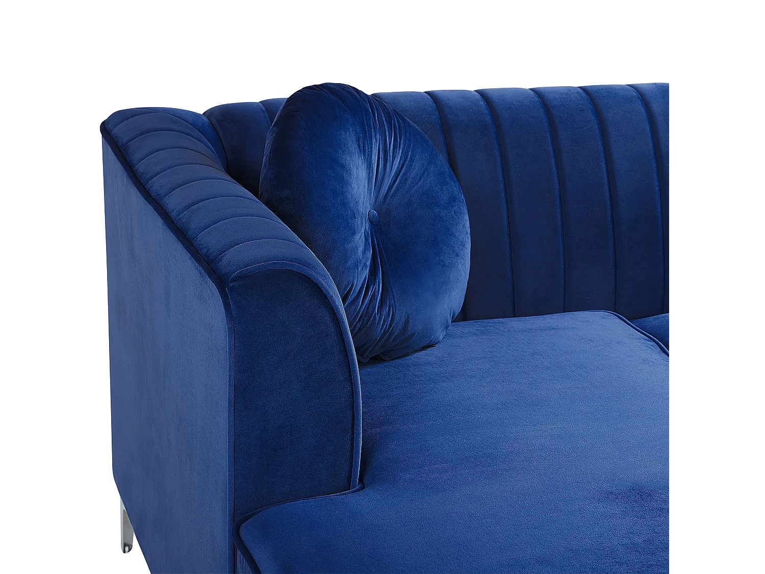 Divano angolare TIMRA Velluto Blu marino 3 posti Lato destro