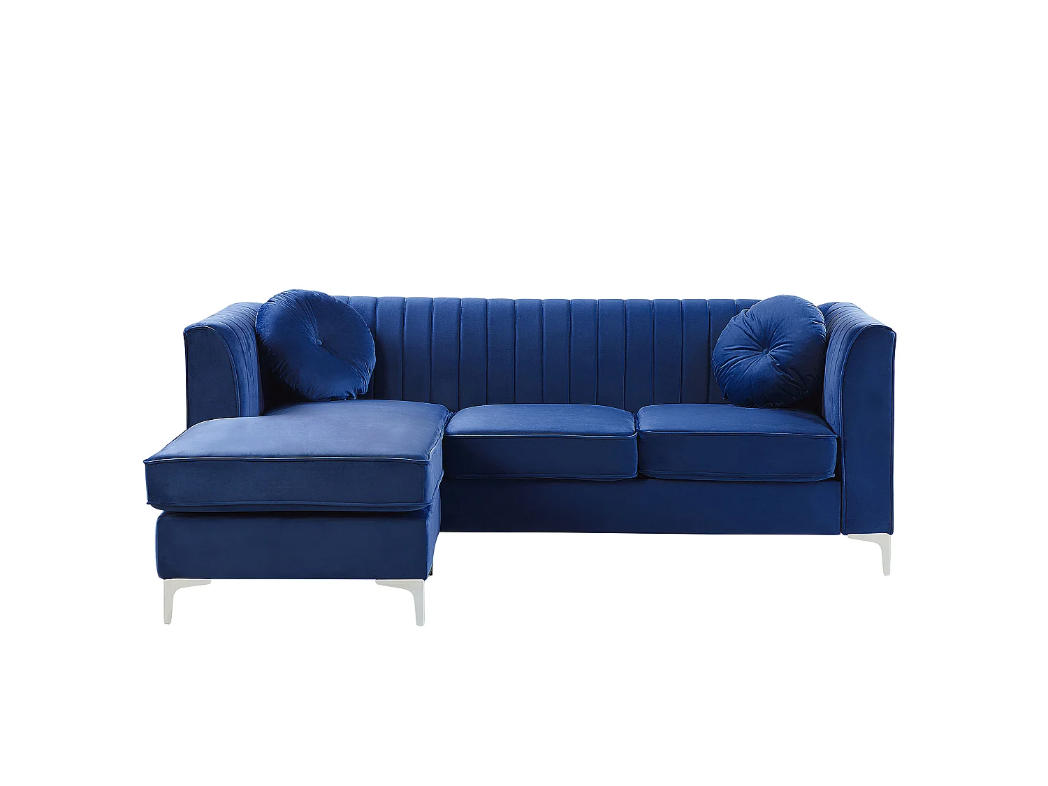 Hoekbank TIMRA Fluweel Marineblauw 3-zitter Rechterzijde