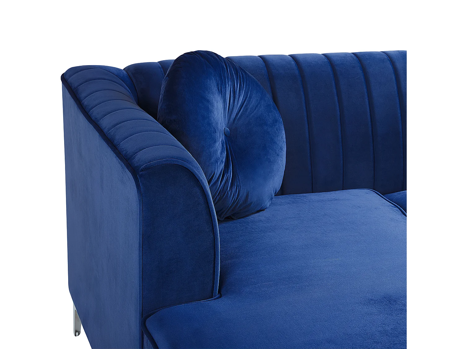 Hoekbank TIMRA Fluweel Marineblauw 3-zitter Rechterzijde