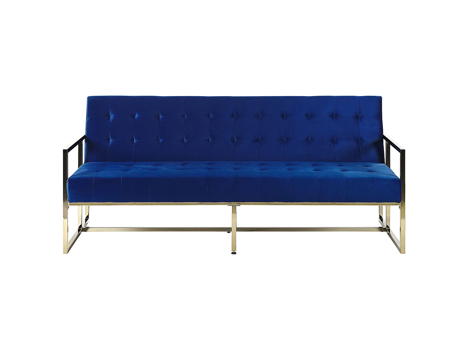 Canapé convertible clic-clac 3 places en velours bleu MARSTAL