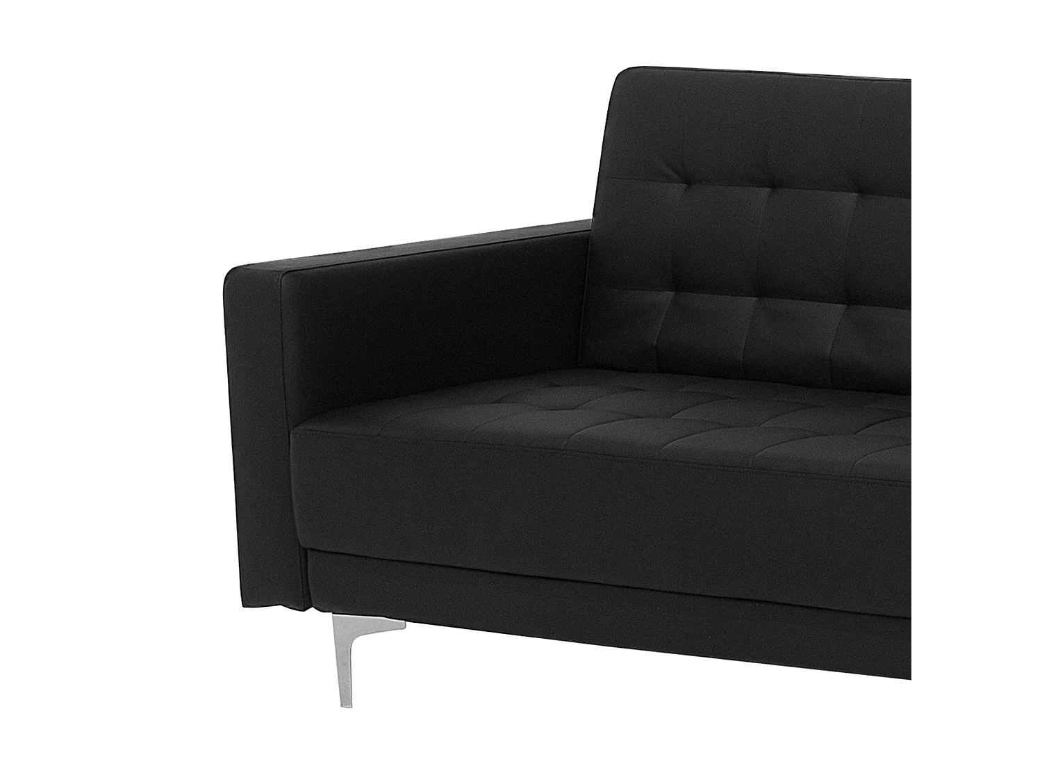 Canapé-lit d'angle modulable 5 places ABERDEEN Cuir PU Noir Côté droite