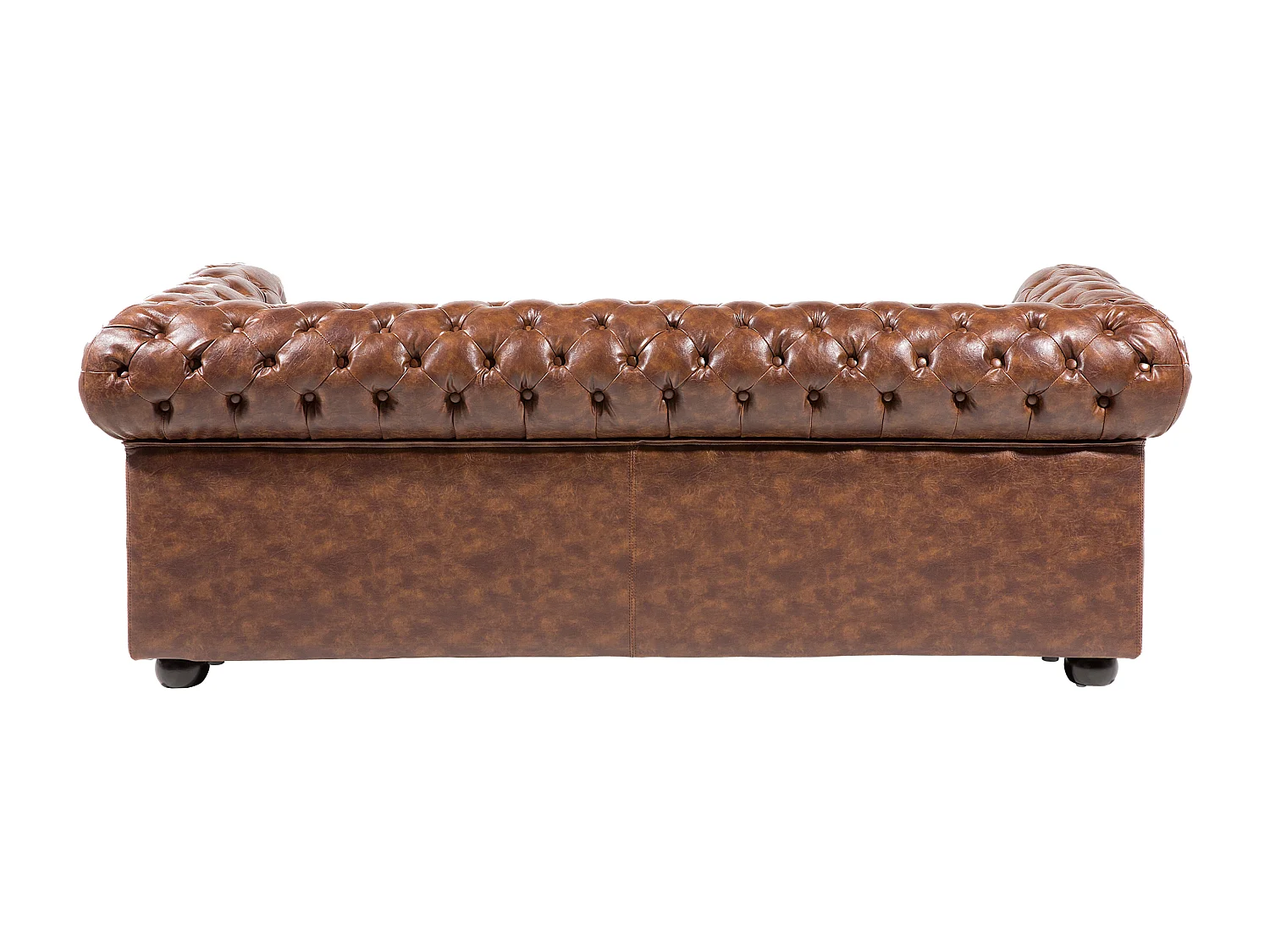 Canapé 3 places CHESTERFIELD Cuir PU Marron doré