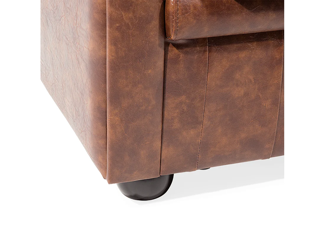 Divano CHESTERFIELD Pelle sintetica Marrone dorato 3 posti