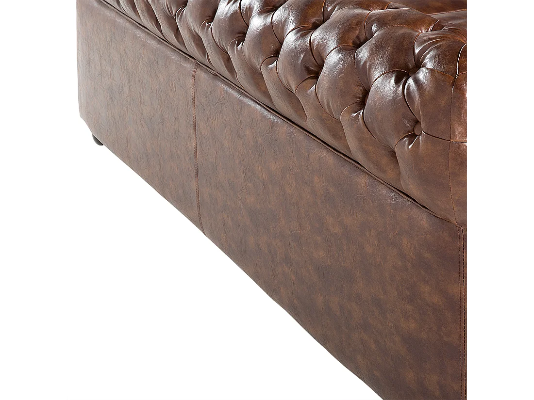 Divano CHESTERFIELD Pelle sintetica Marrone dorato 3 posti