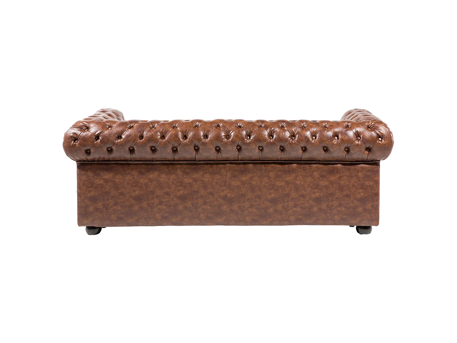 Canapé CHESTERFIELD Cuir PU Marron doré 3 places