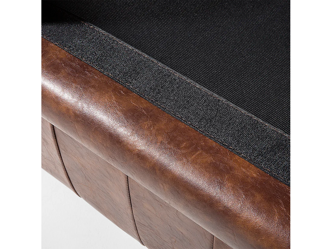 Canapé CHESTERFIELD Cuir PU Marron doré 3 places