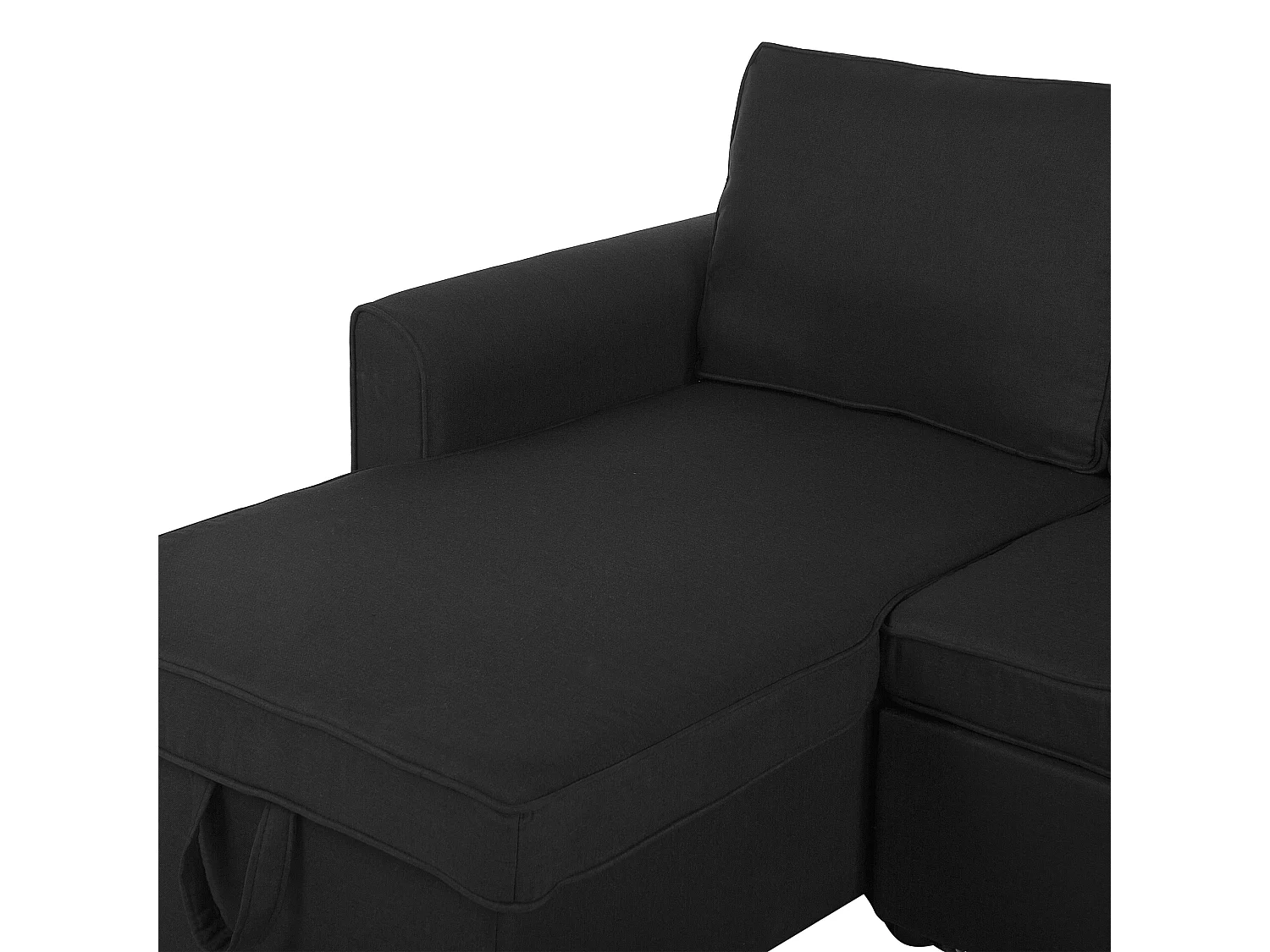 - Canapé Angle à gauche - Nesna - Avec Rangement, Tissu, Noir