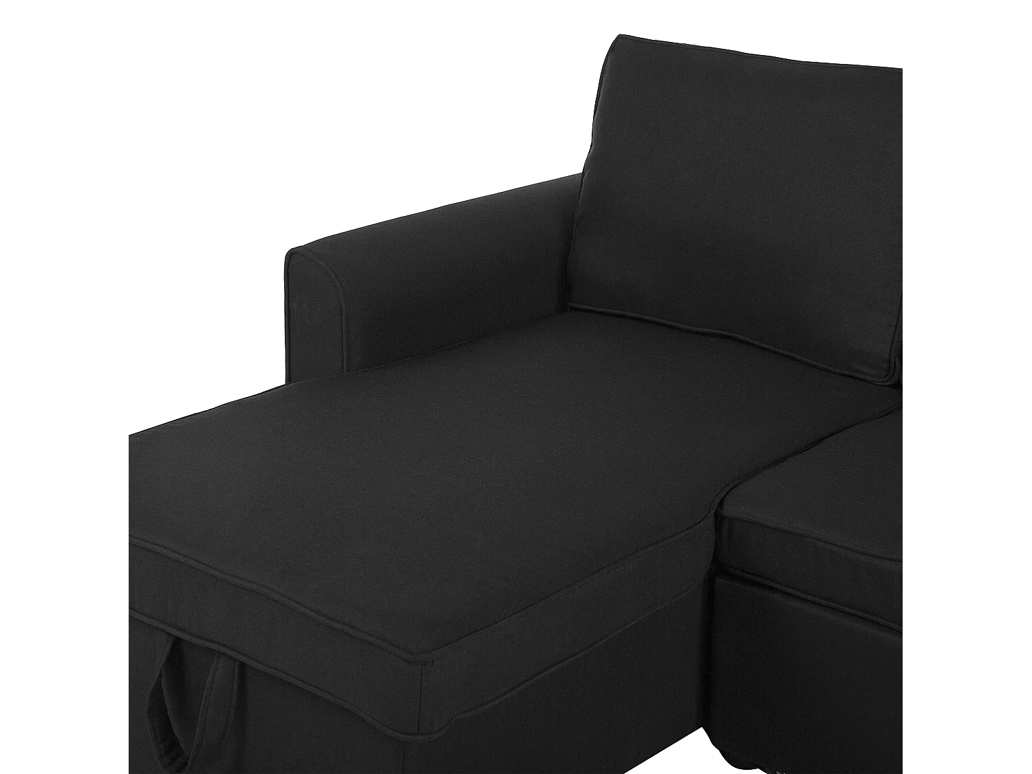 Beliani - Canapé Angle à Droite - Nesna - Avec Rangement, Tissu, Noir