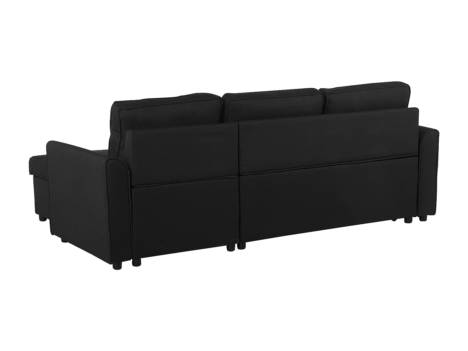 Canapé d'angle convertible tiroir 3 places avec rangement en coton Noir BELIANI