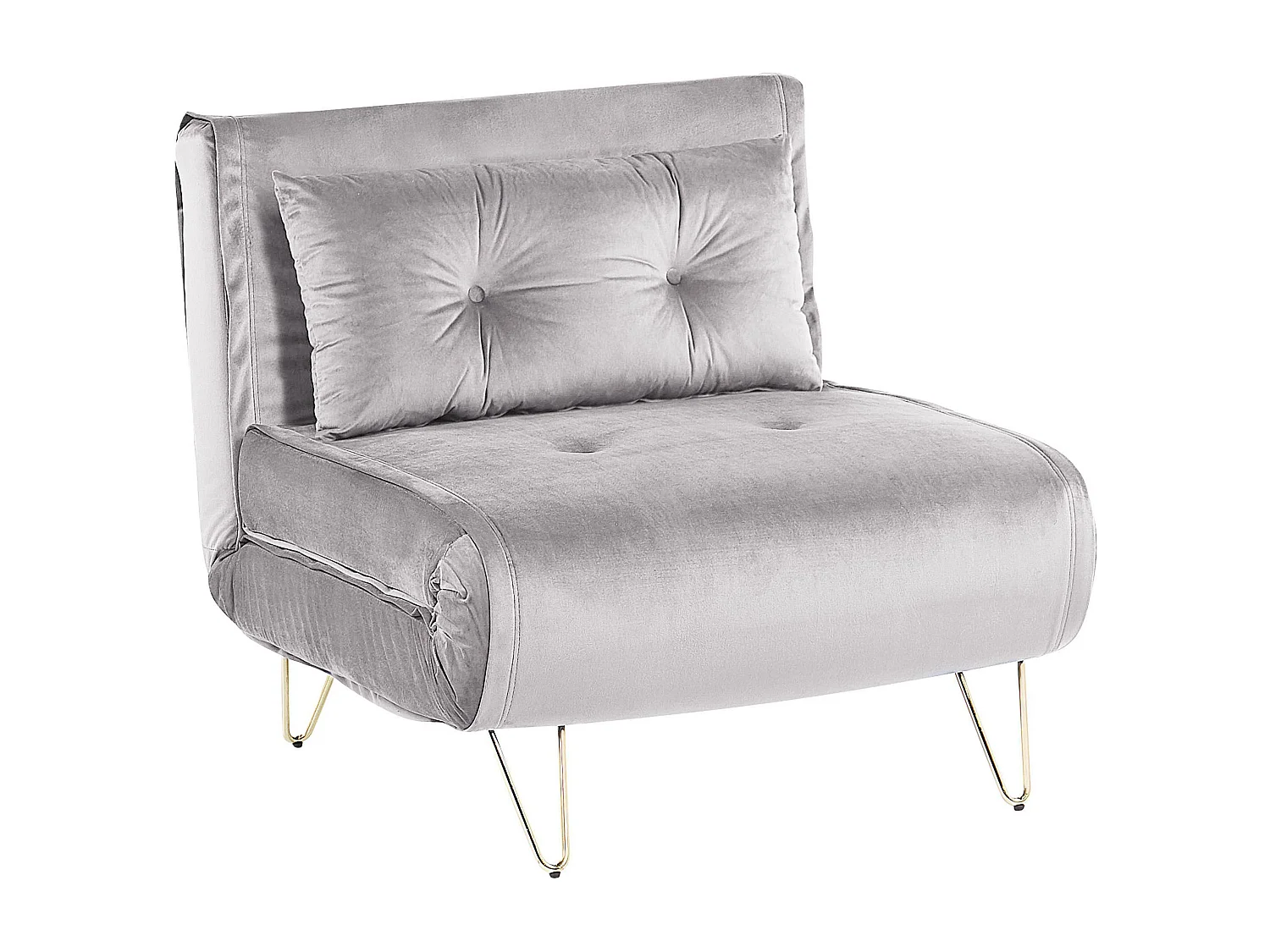Sofá-cama individual VESTFOLD Veludo Cinzento