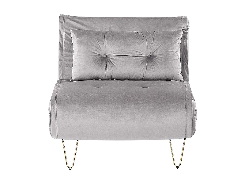 Sofá-cama individual VESTFOLD Veludo Cinzento