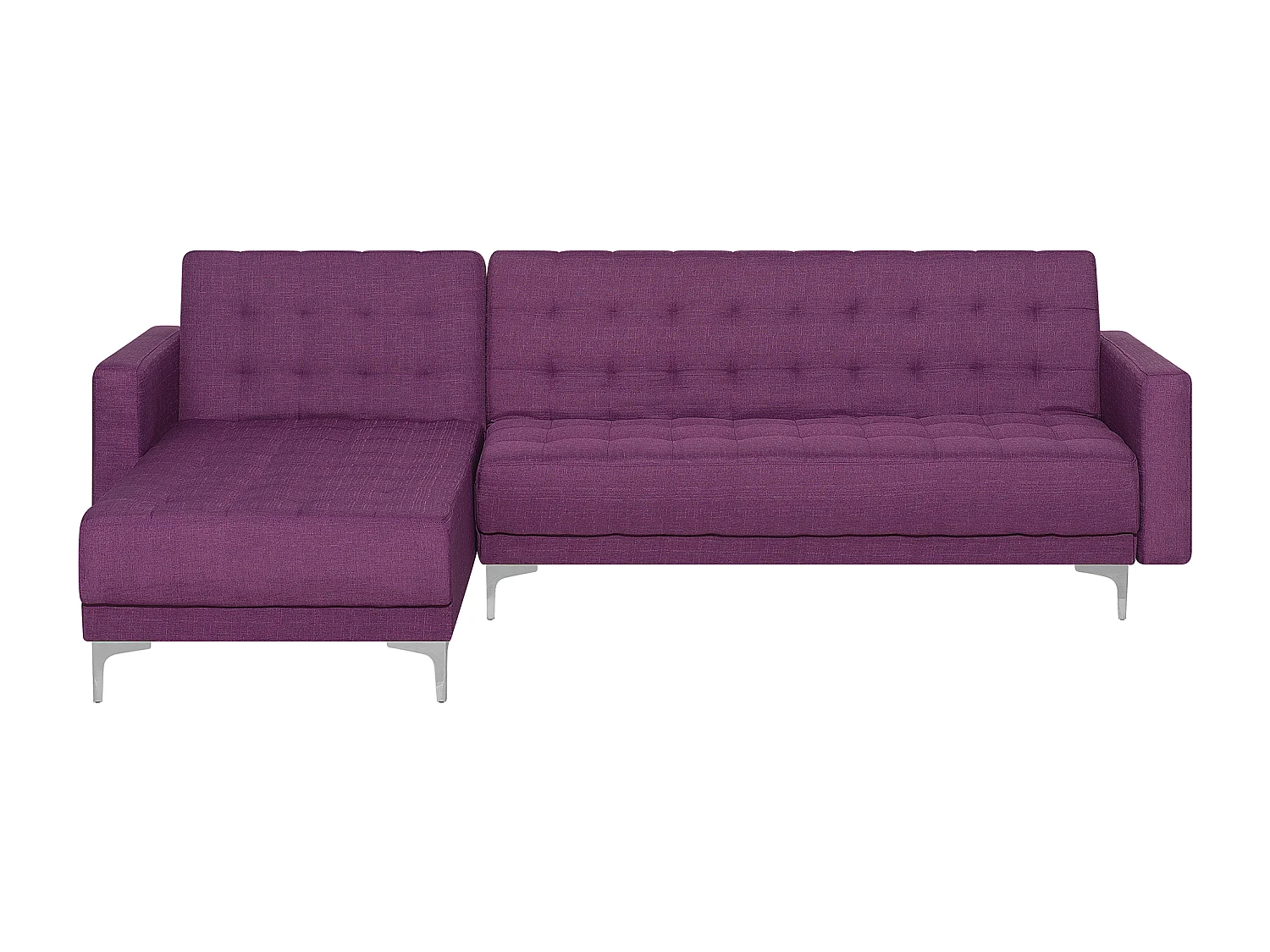 Divano letto angolare modulare ABERDEEN Tessuto Viola 4 posti Lato destro